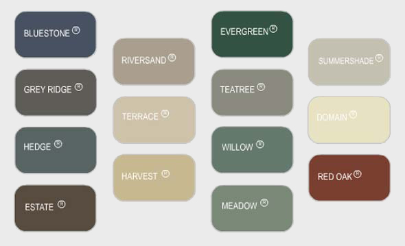 Colorbond Fencing Colour Chart